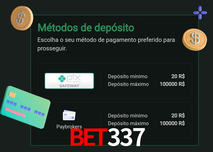O cassino Bet337 oferece uma grande variedade de métodos de pagamento
